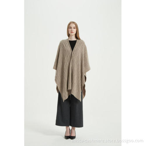 Custom Design High Quality Women Cashmere Poncho